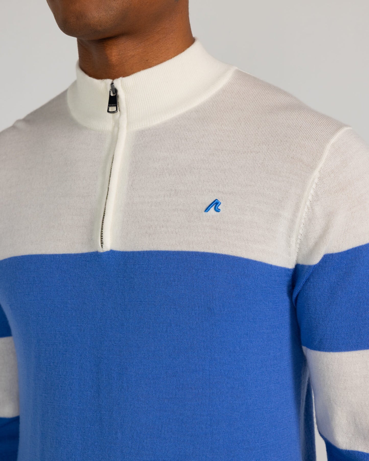 Sanders Merino Quarter Zip in Blue Yonder