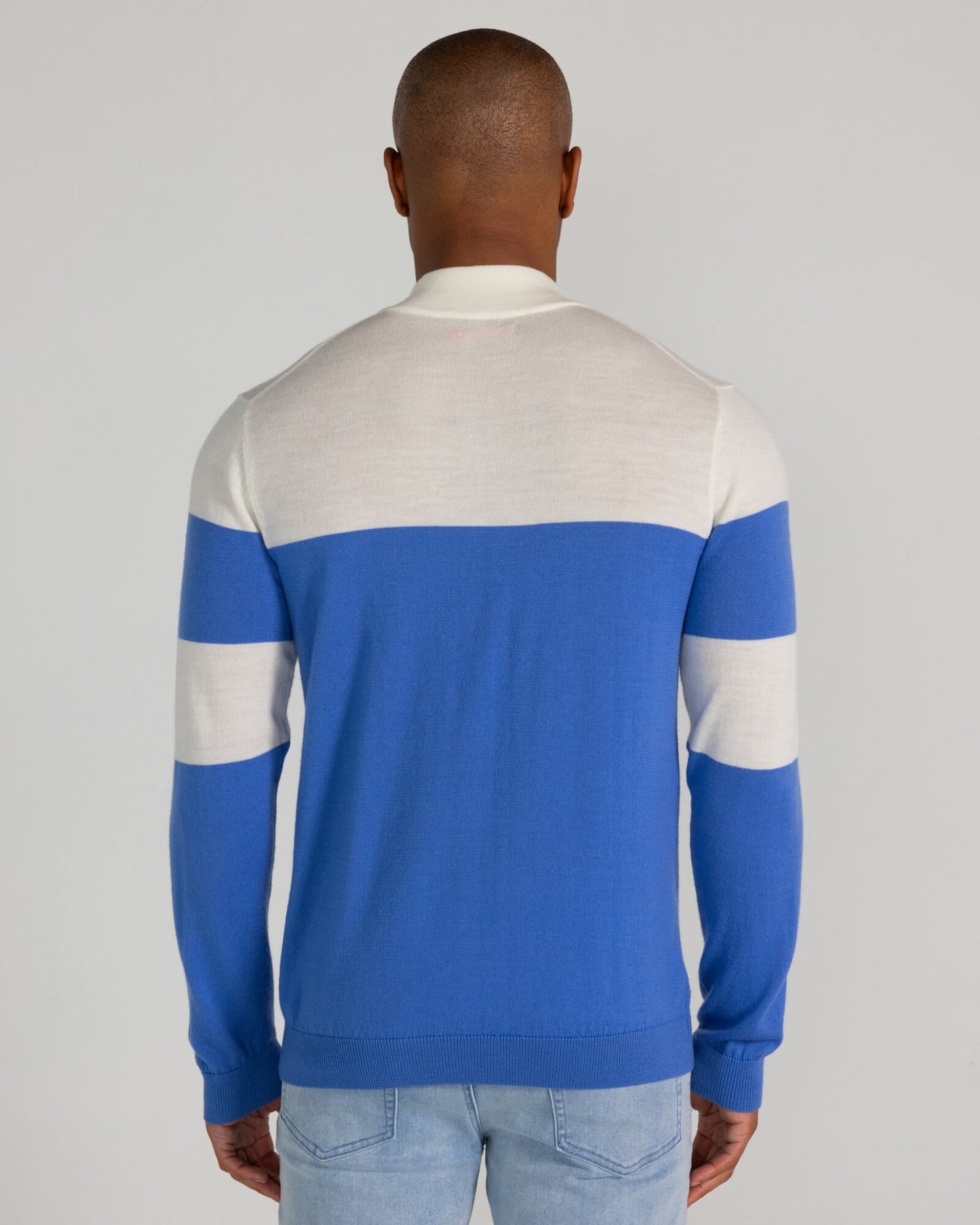 Sanders Merino Quarter Zip in Blue Yonder
