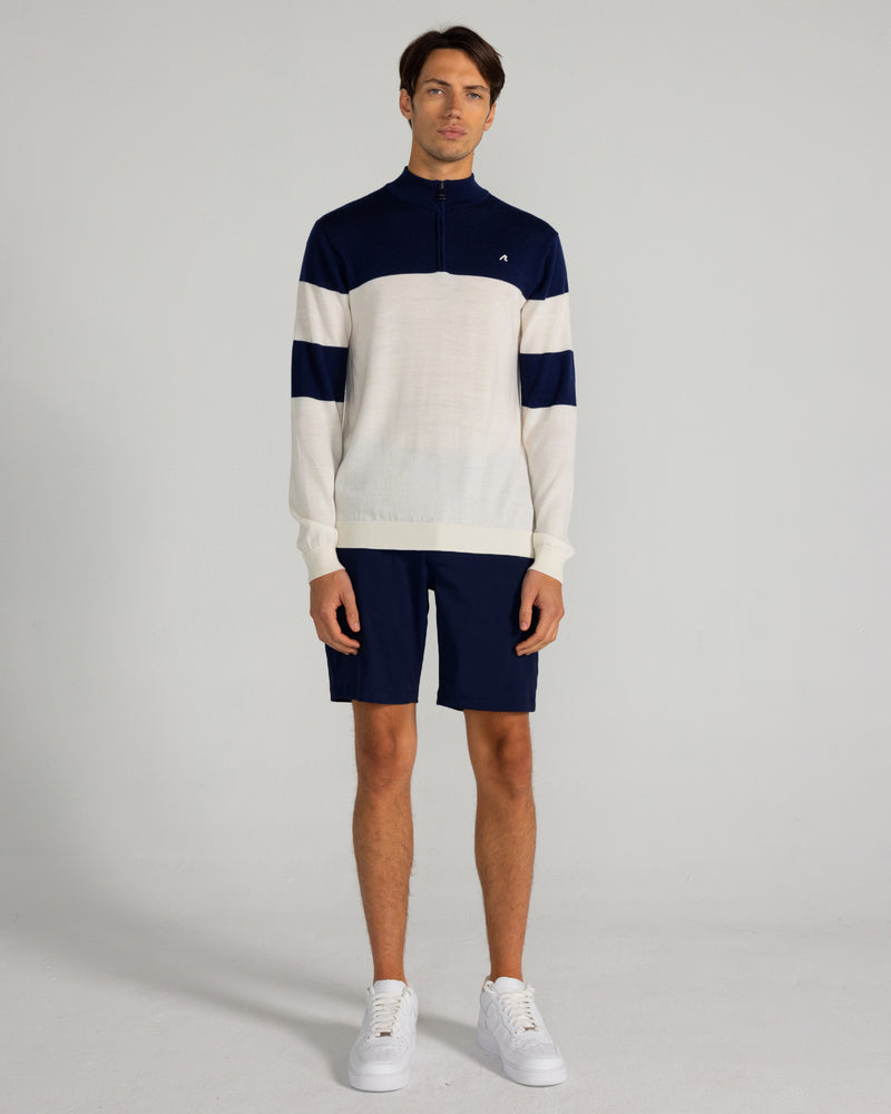 Sanders Merino Quarter Zip in Cream