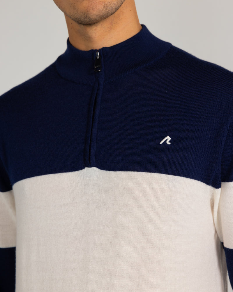 Sanders Merino Quarter Zip in Cream