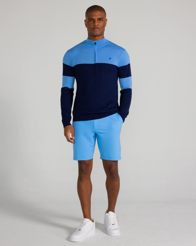 Sanders Merino Quarter Zip in Midnight Navy