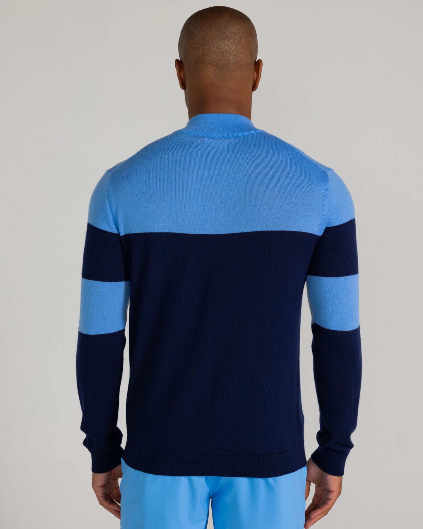 Sanders Merino Quarter Zip in Midnight Navy