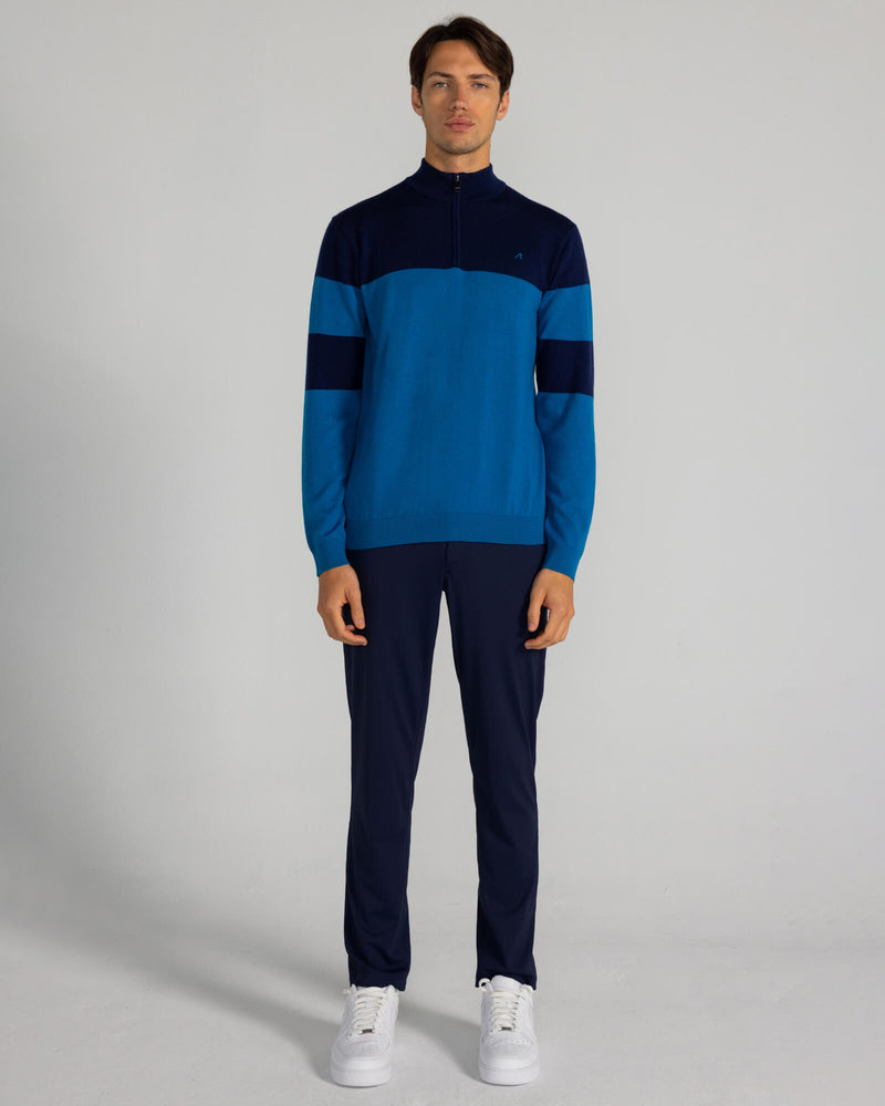 Sanders Merino Quarter Zip in Seaport