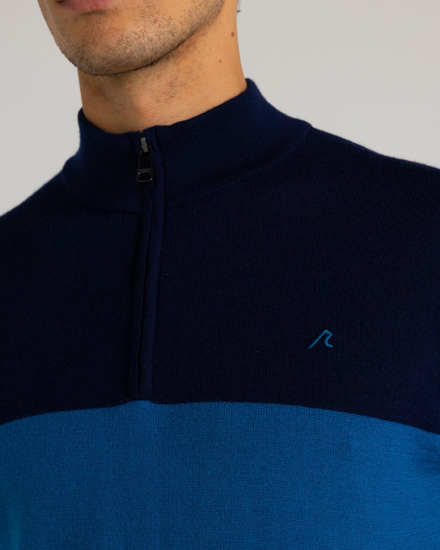 Sanders Merino Quarter Zip in Seaport