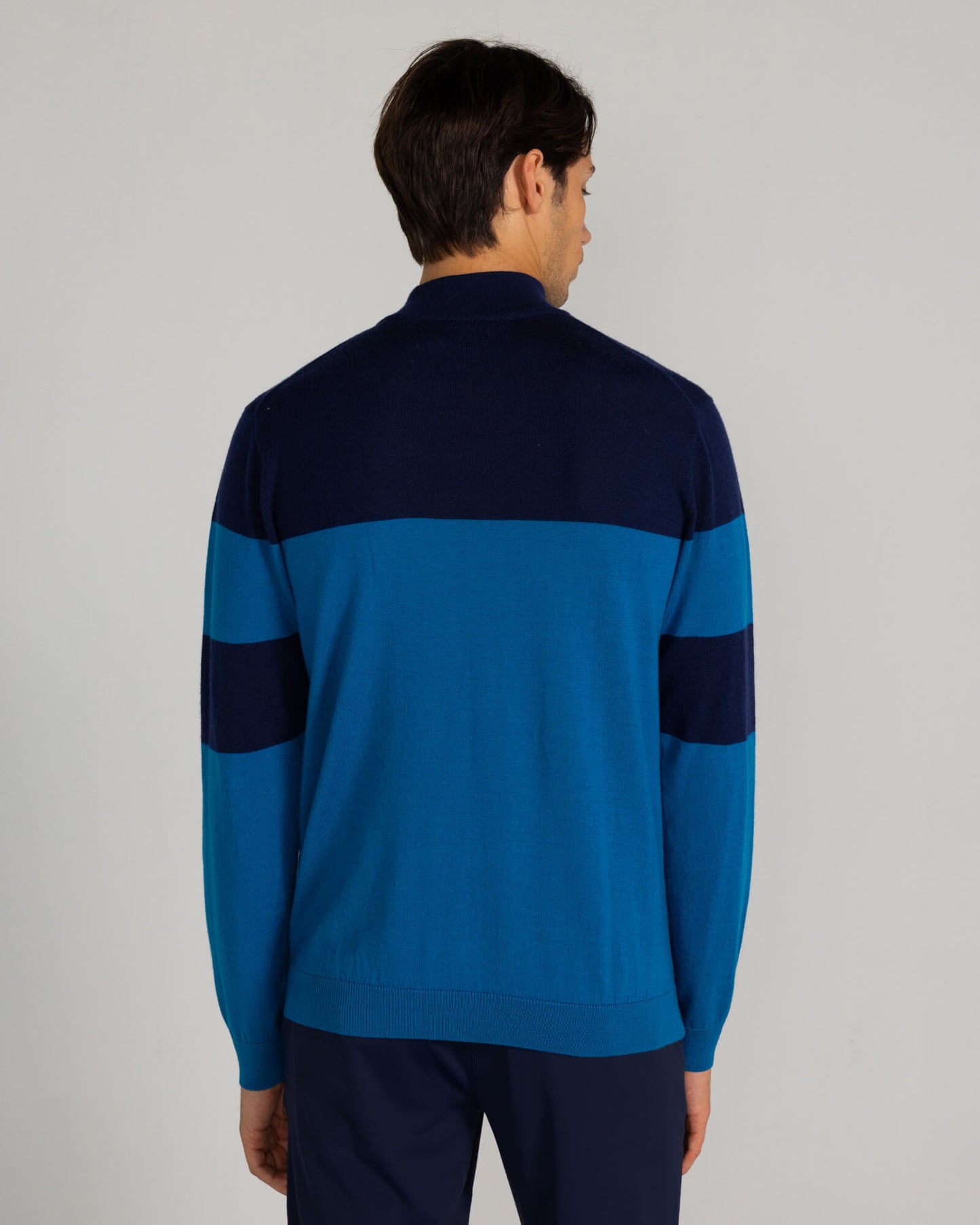 Sanders Merino Quarter Zip in Seaport