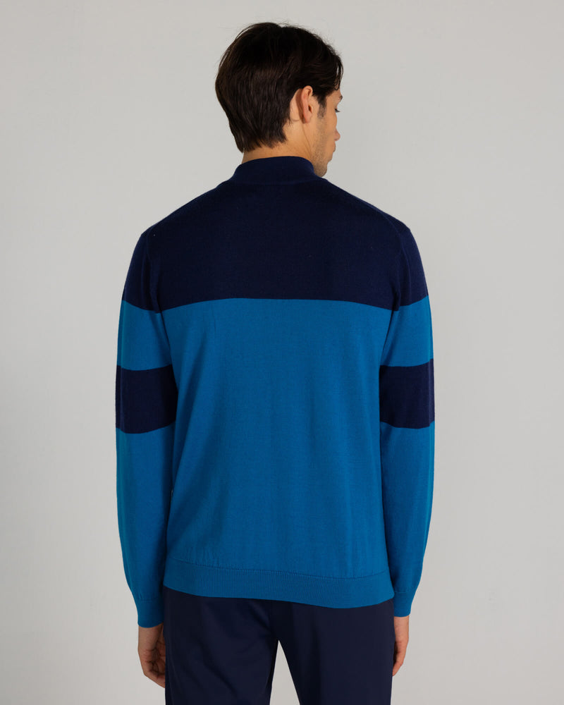 Sanders Merino Quarter Zip in Seaport