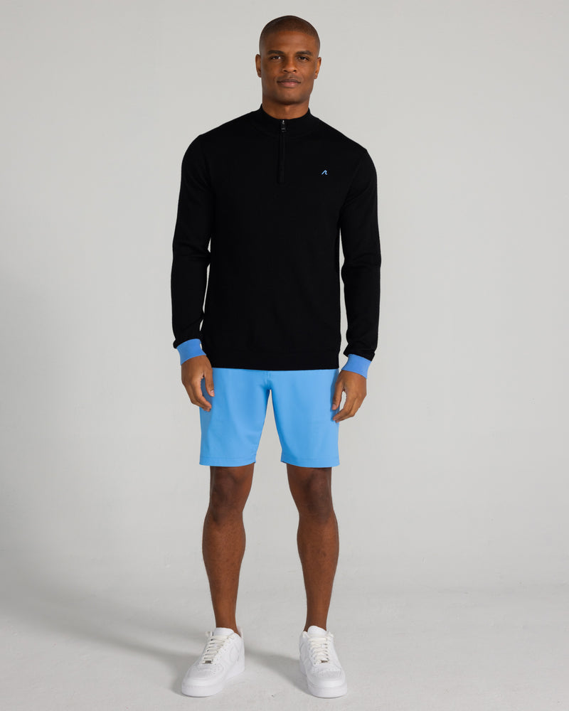 Rowe Merino Quarter Zip in Tuxedo