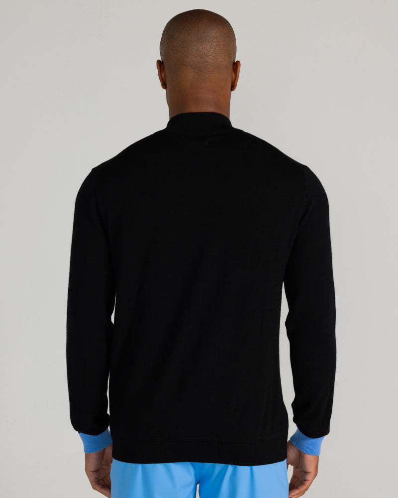 Rowe Merino Quarter Zip in Tuxedo