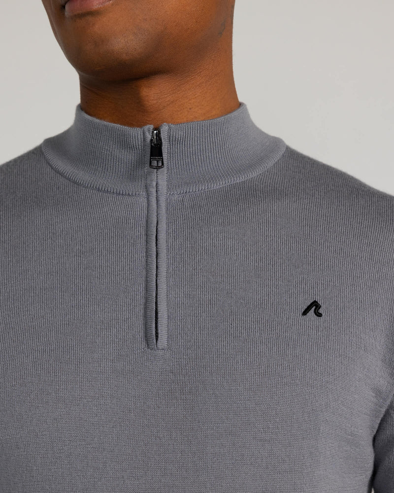 Rowe Merino Quarter Zip in Shadow