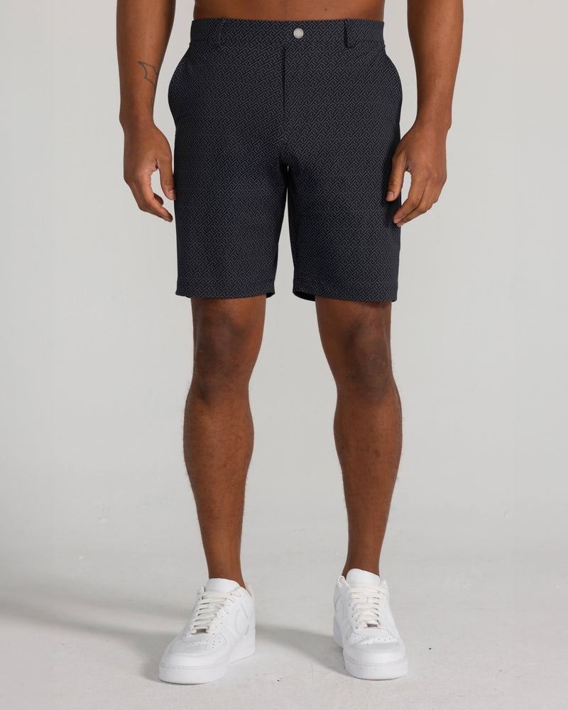 Printed Hanover Pull-On Short Geo Icon in Tuxedo Multi