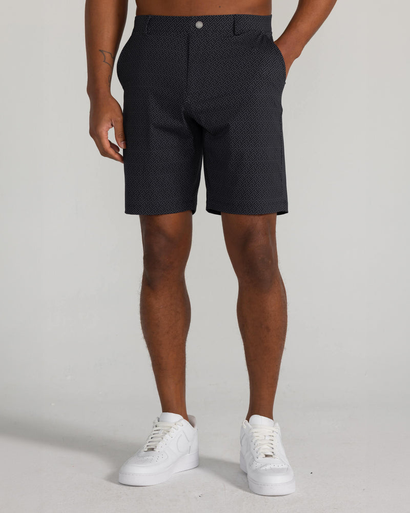 Printed Hanover Pull-On Short Geo Icon in Tuxedo Multi