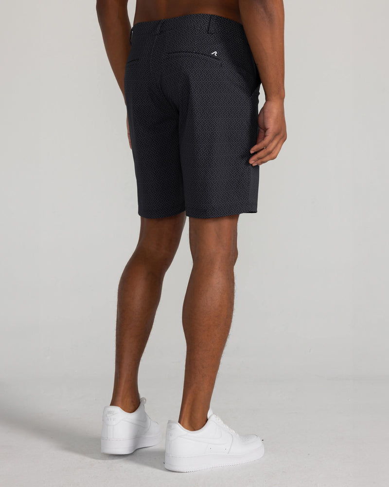 Printed Hanover Pull-On Short Geo Icon in Tuxedo Multi