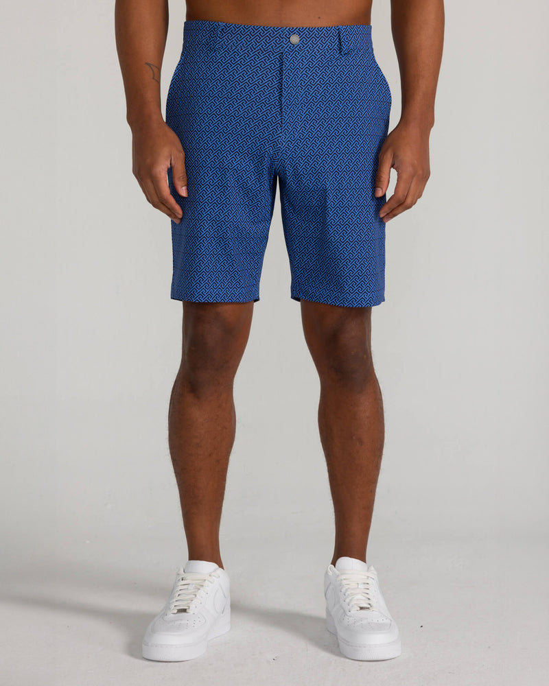 Printed Hanover Pull-On Short Geo Icon in Midnight Navy Multi