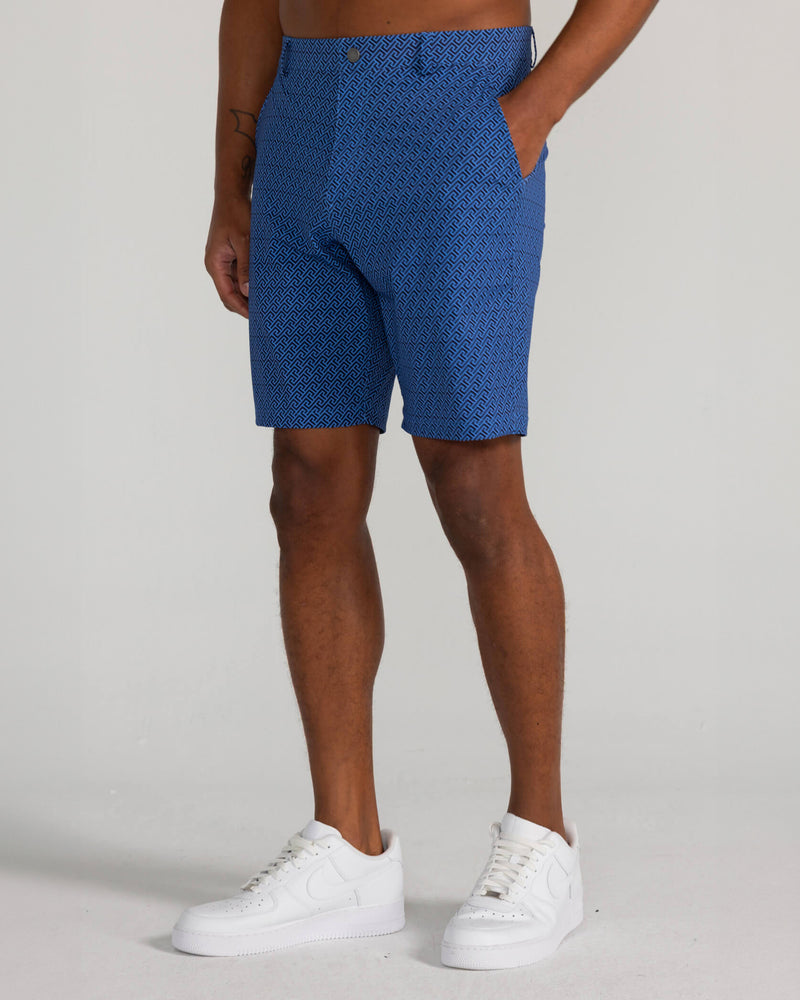 Printed Hanover Pull-On Short Geo Icon in Midnight Navy Multi