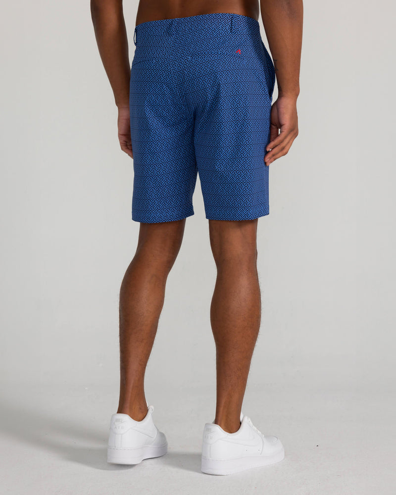 Printed Hanover Pull-On Short Geo Icon in Midnight Navy Multi