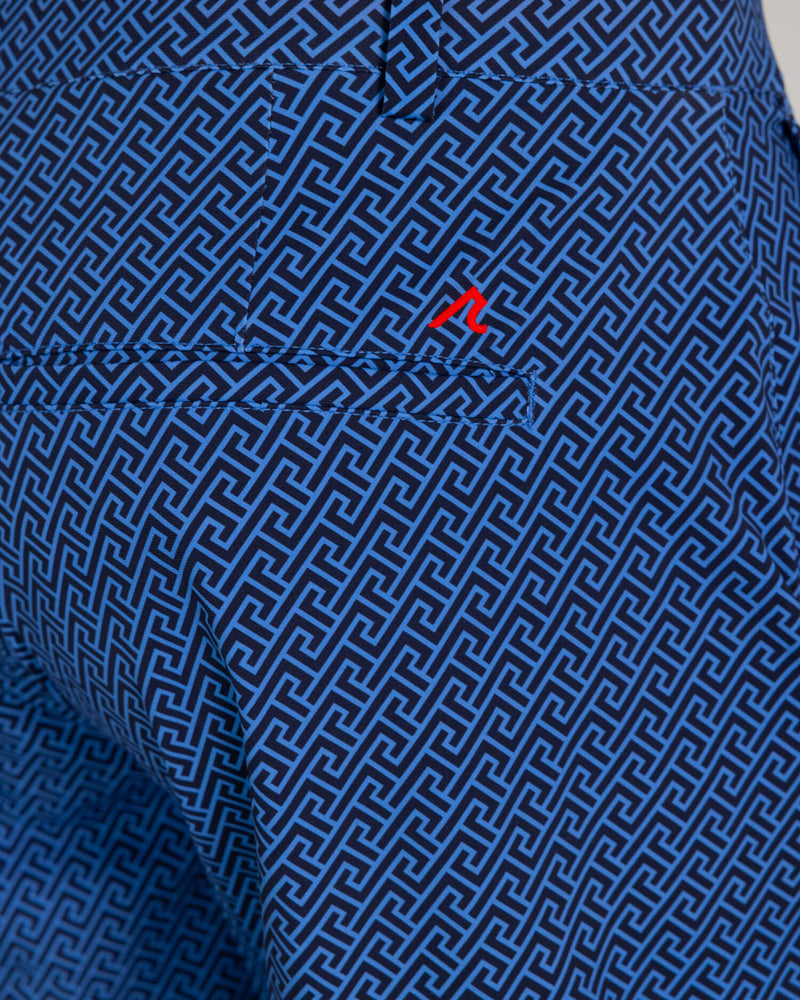 Printed Hanover Pull-On Short Geo Icon in Midnight Navy Multi