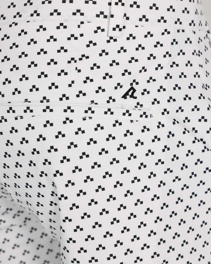 Printed Hanover Pull-On Short Hume in Bright White/Tuxedo