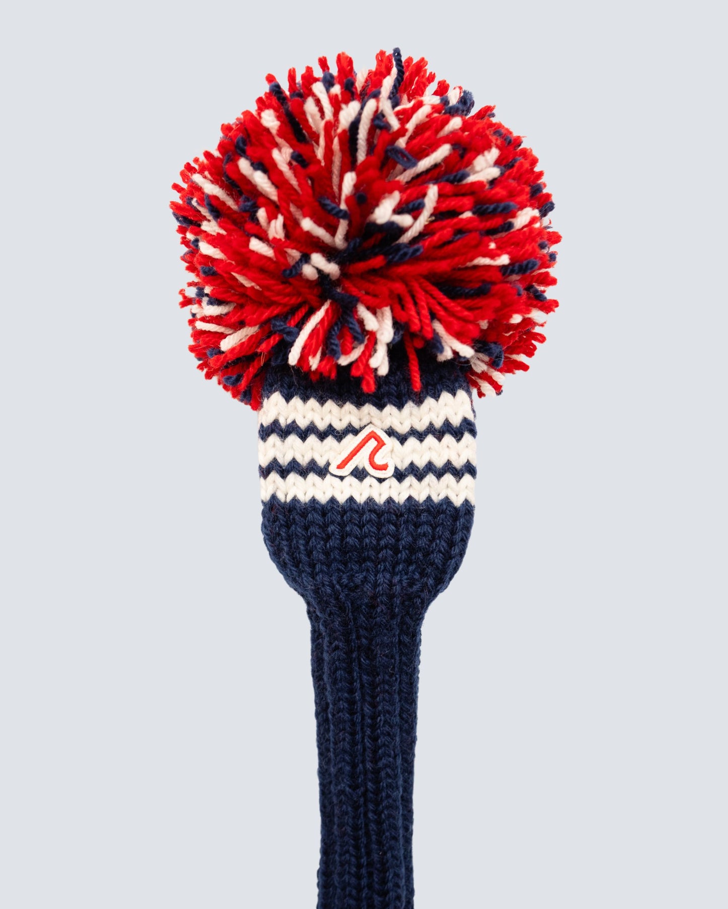 Knitted ‘R’ Icon with Pom in Navy