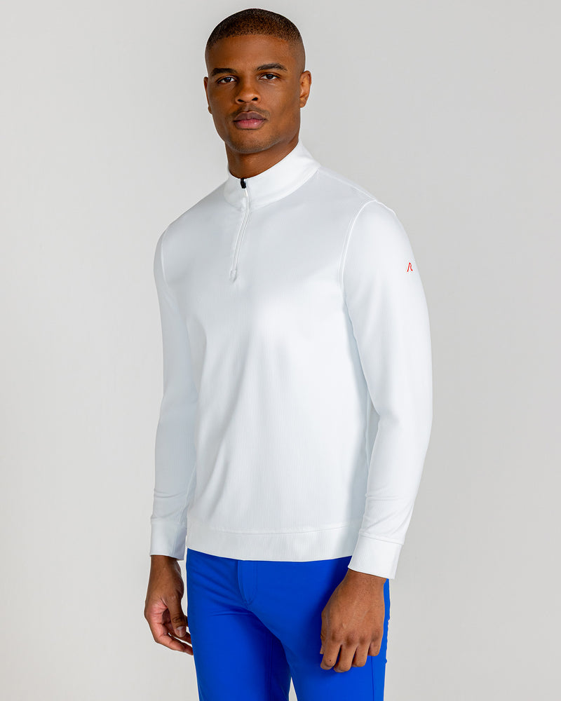 Theo Quarter Zip in Bright White