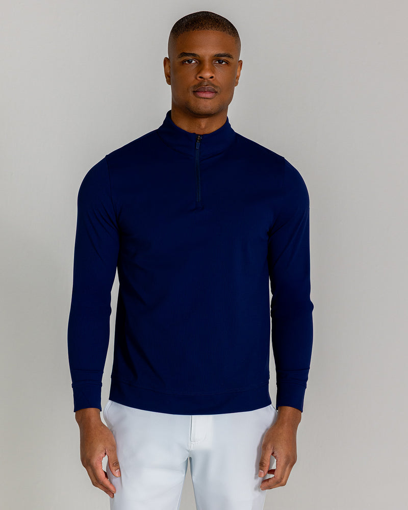 Theo Quarter Zip in Midnight Navy