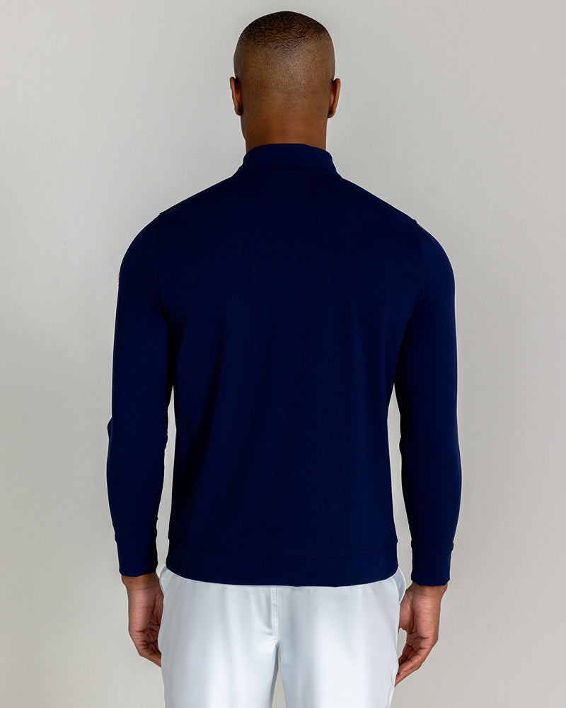 Theo Quarter Zip in Midnight Navy