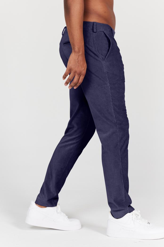 Collins Pull-On Corduroy Trouser in Midnight Navy