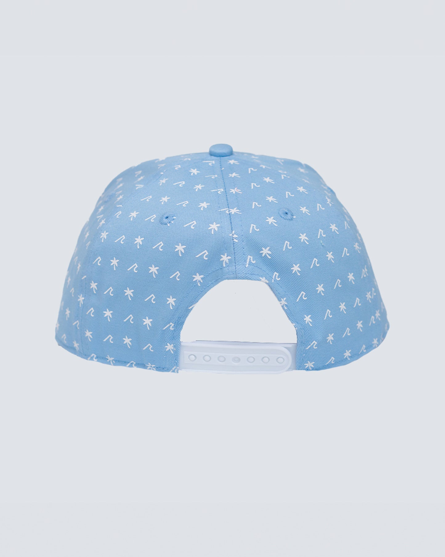 Palm Pattern Patch Hat in Sky Blue