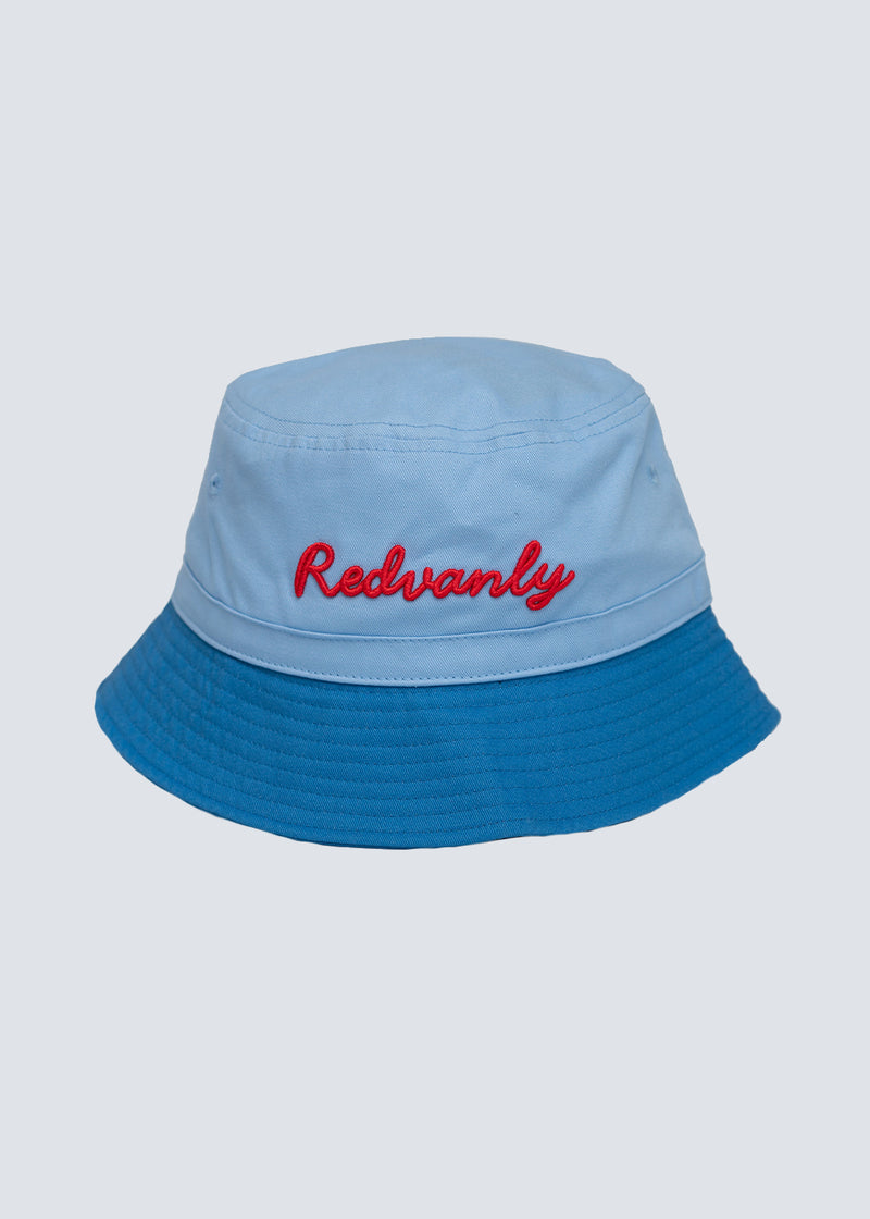 Script Bucket Hat in Sky Blue