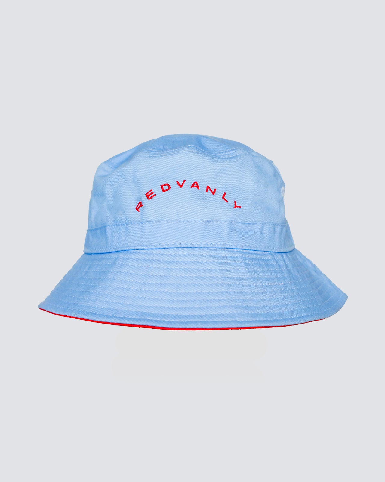 Arched Text Bucket Hat in Light Blue