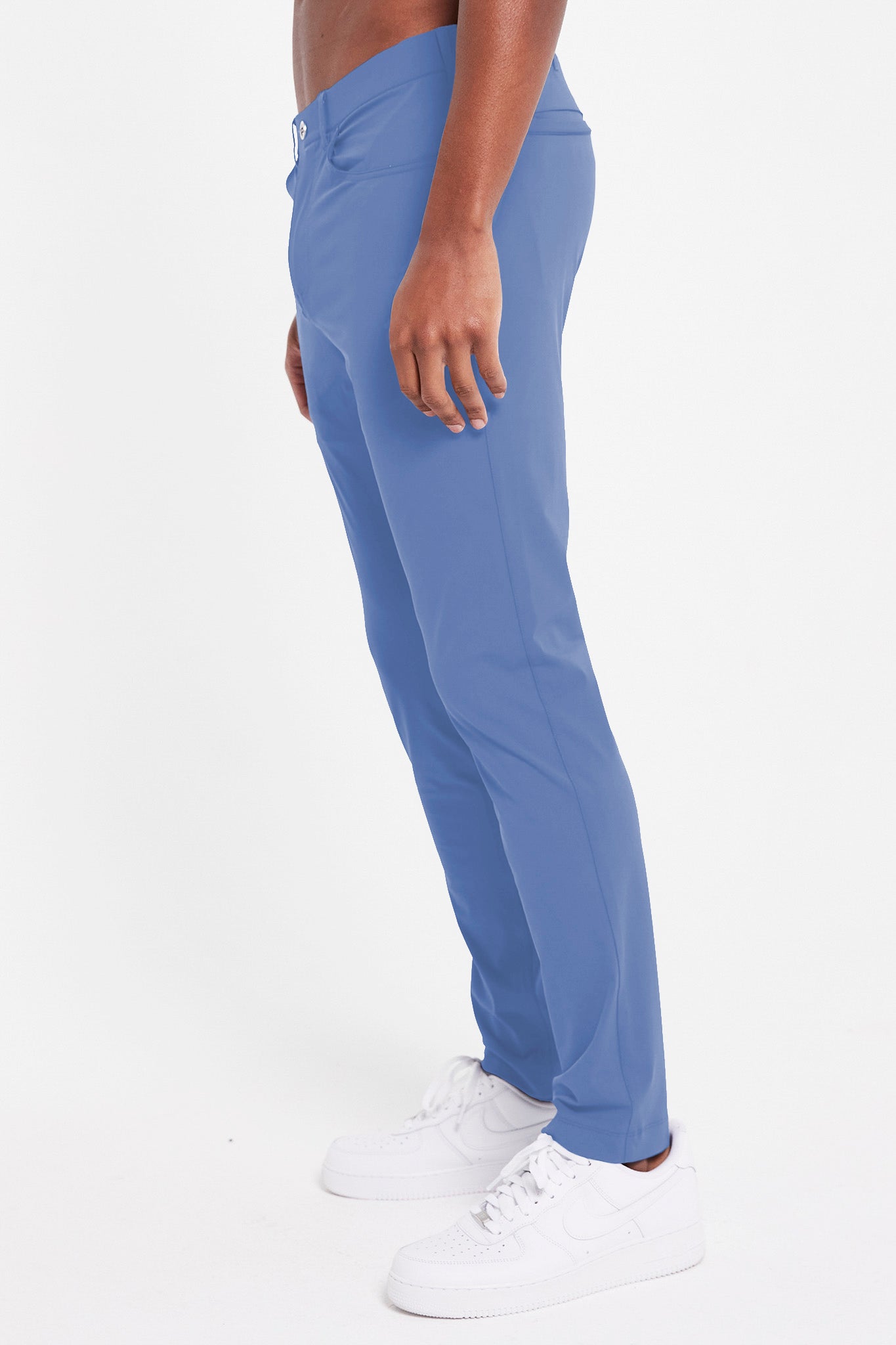 Image of the kent pull-on trouser in blue horizon 1