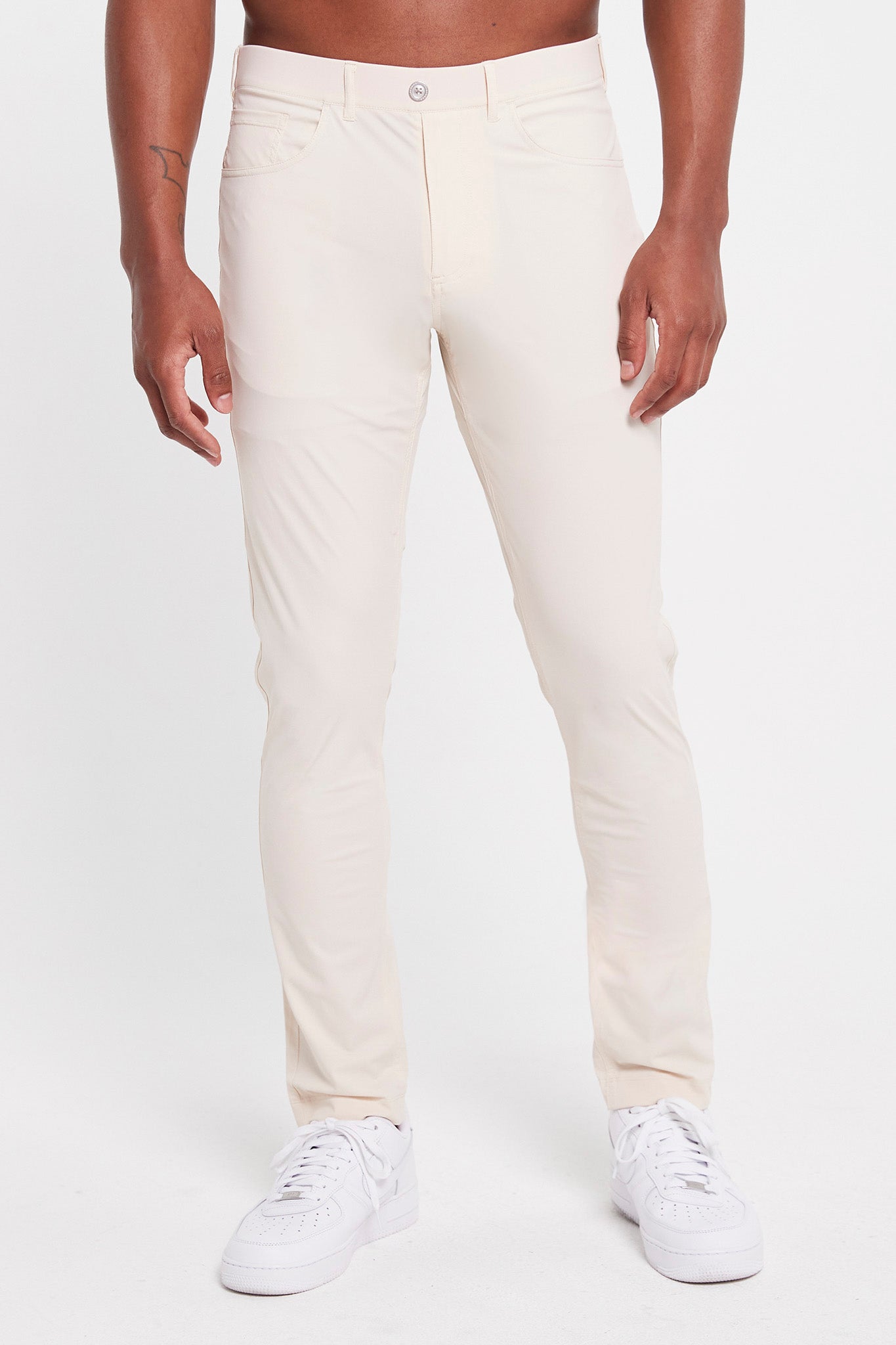 Image of the kent pull-on trouser in macadamia 1