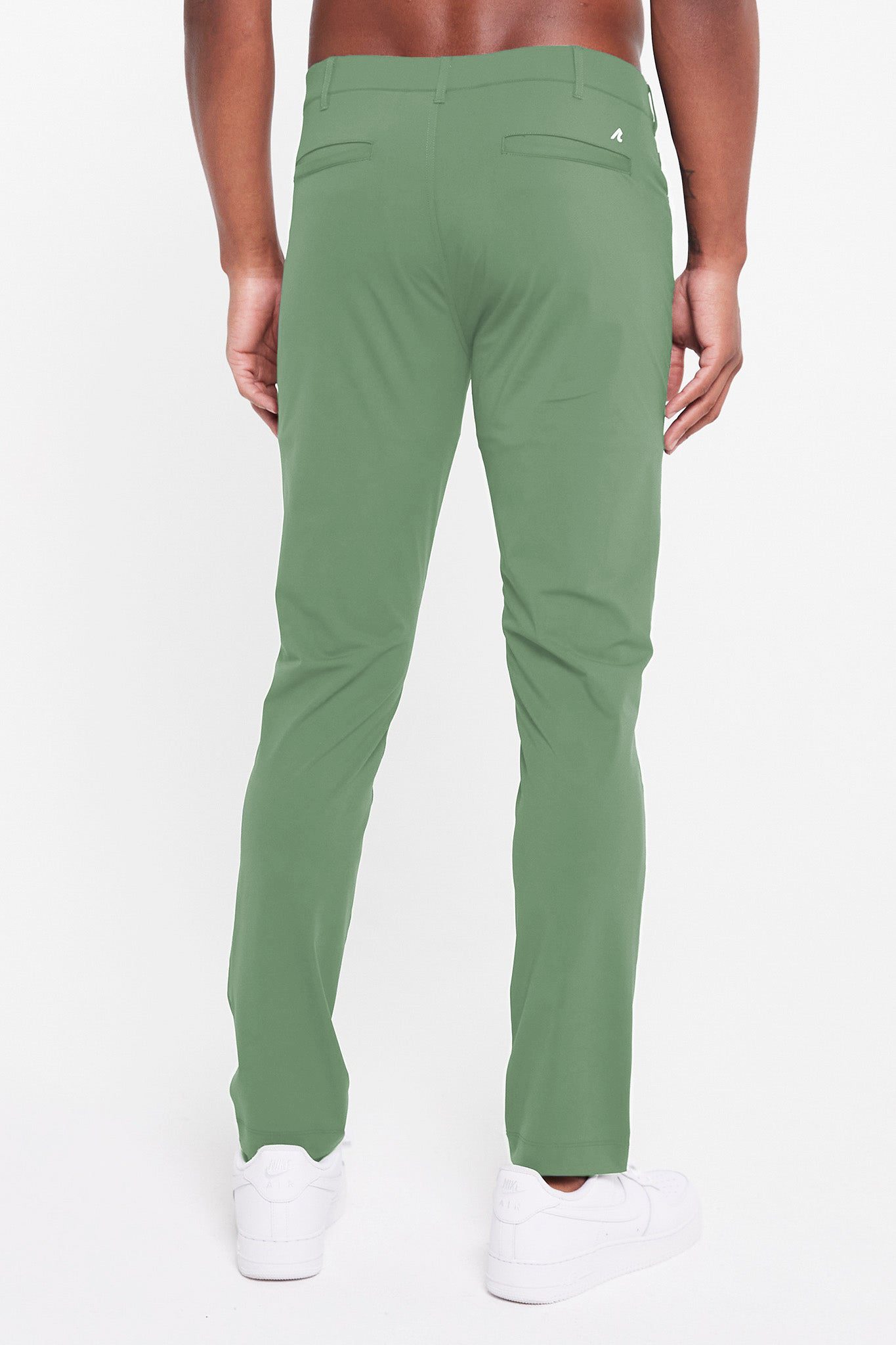Image of the kent pull-on trouser in comfrey green