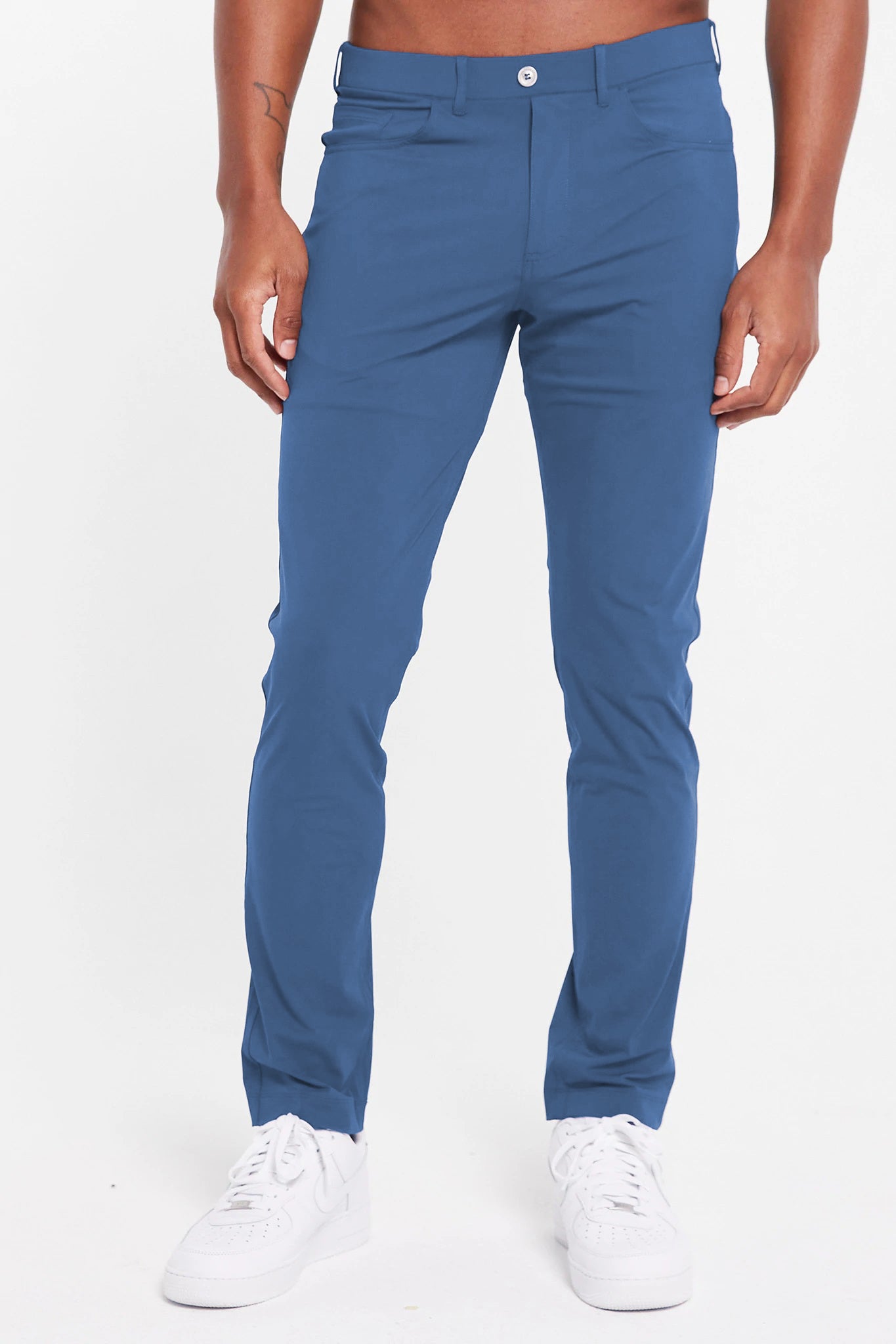 Image of the kent pull-on trouser in indigo