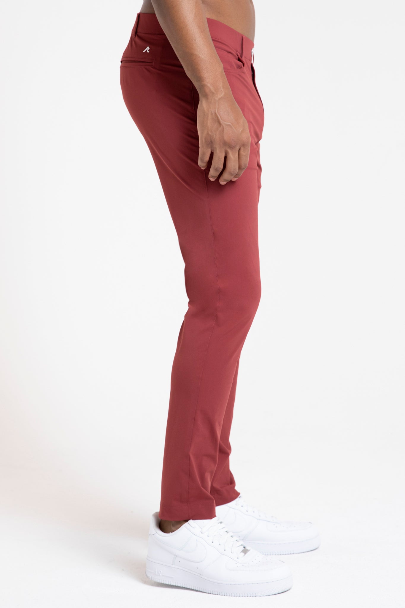 Image of the kent pull-on trouser in maroon