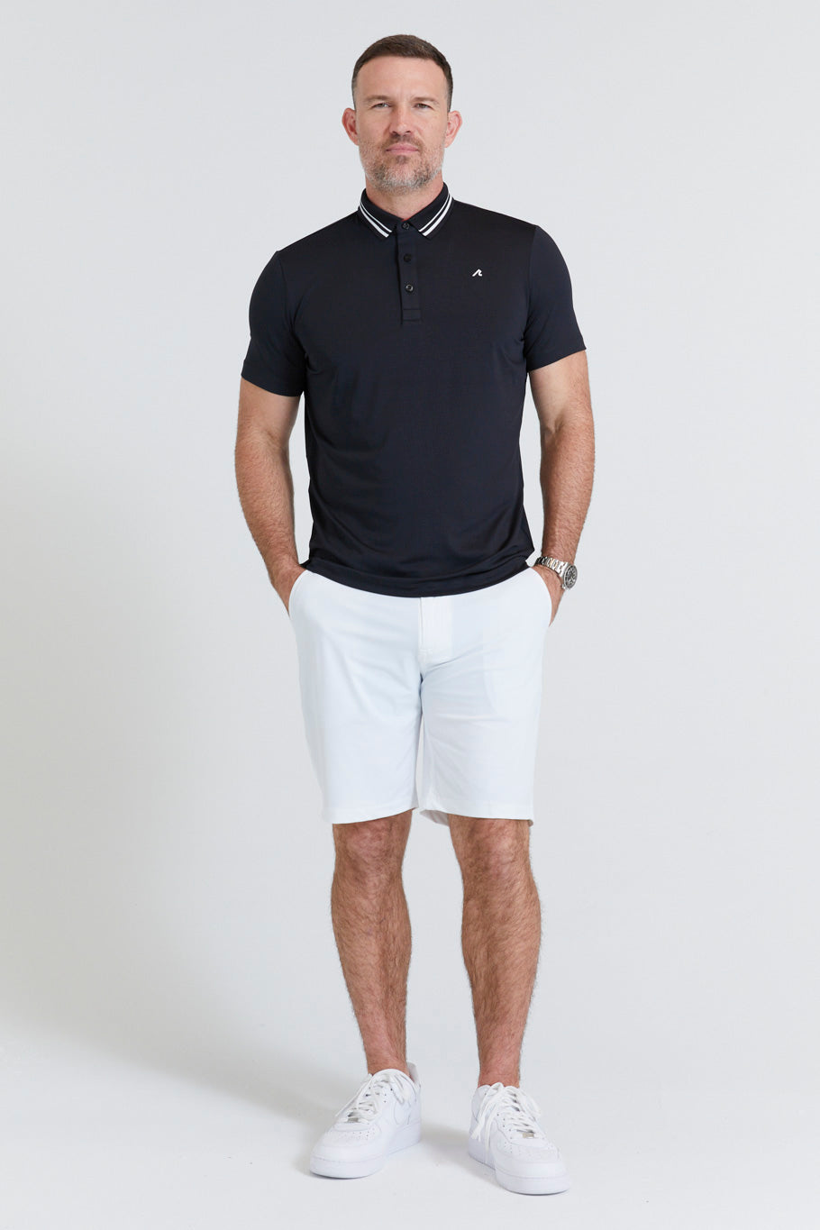 Image of the cadman polo in tuxedo ss23