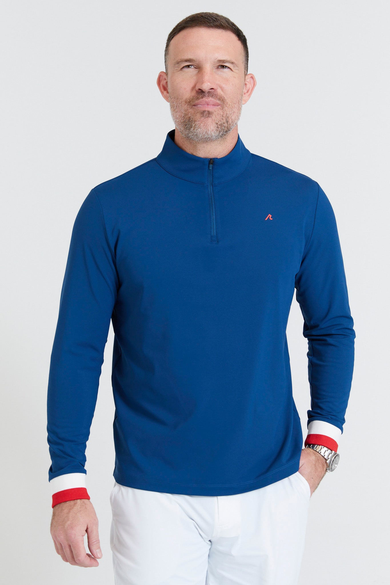 Image of the hubbard quarter zip in admiral ss23
