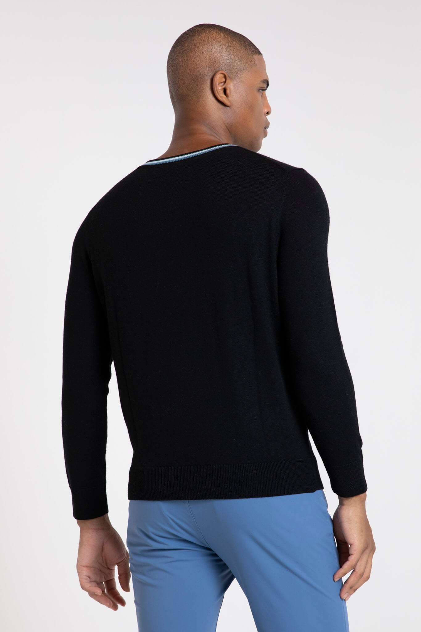 Robinson Crew Sweater - Men's Sweater in Black Tuxedo – REDVANLY